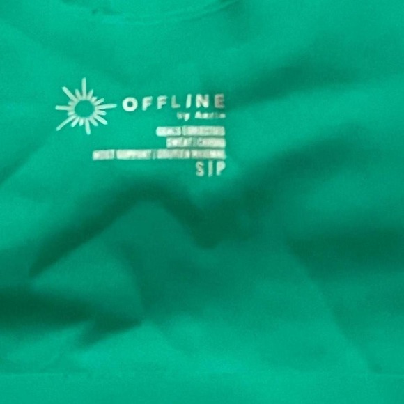 OFFLINE by Aerie Green Padded Longline Sports Bra Crop Top Size Small - Picture 3 of 4